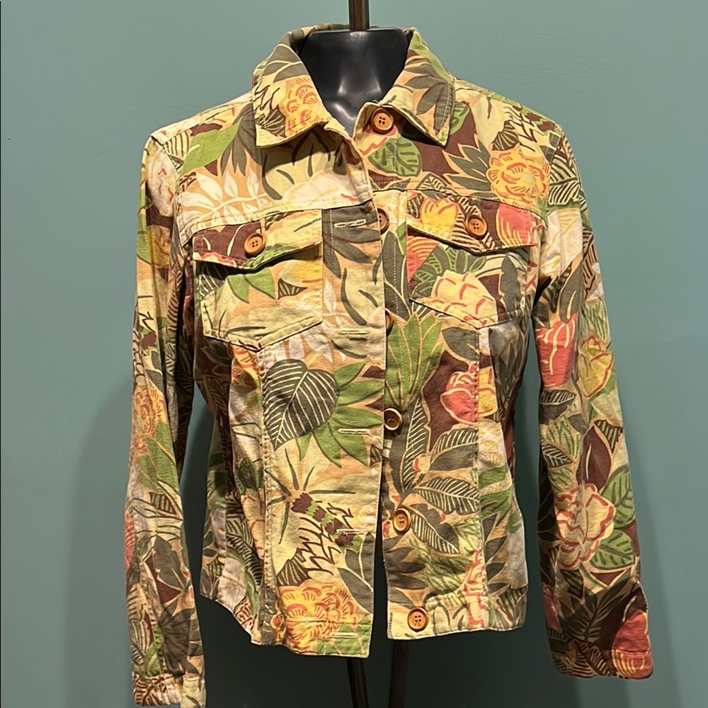 Coldwater Creek Tropical Print Women's Jacket